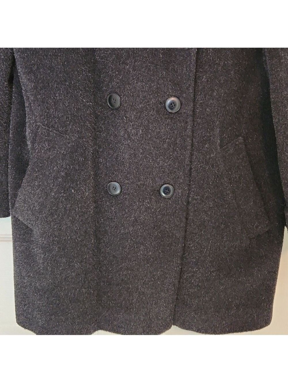 Forecaster of Boston Pure Wool Mohair PeaCoat Size: 10 Charcoal gray mid length - Picture 5 of 15